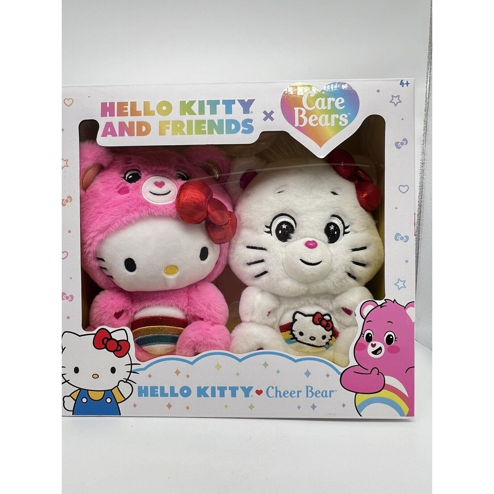Hello Kitty and Friends  Care Bears Cheer Bear Plush‎ Set Duo Brand NIB - #227